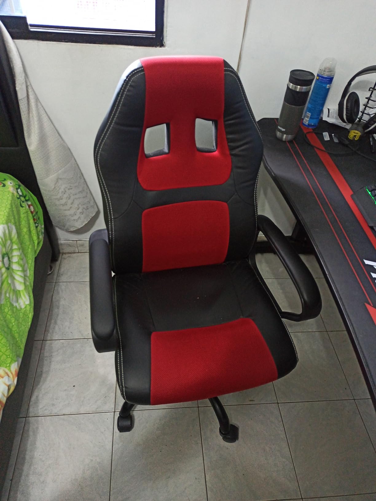 Gaming Chair PC Computer Chair Office Chair for Adult Teen Kids, Ergonomic PU Leather Gamer Chair with Lumbar Support High Back Adjustable Rolling Swivel Desk Chair, Blue customer photo 2