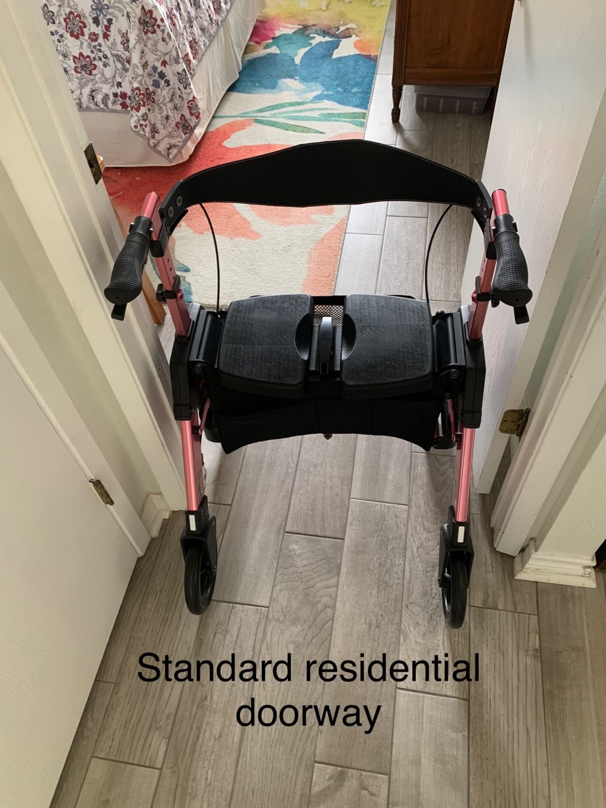 Stander Heavy Duty Wonder Rollator, Heavy Duty Folding Rolling Walker for Adults, Seniors, 450-pound Weight Capacity, Large 8-inch Wheels, Locking Brakes, Wide Seat with Backrest, Regal Rose customer photo 1