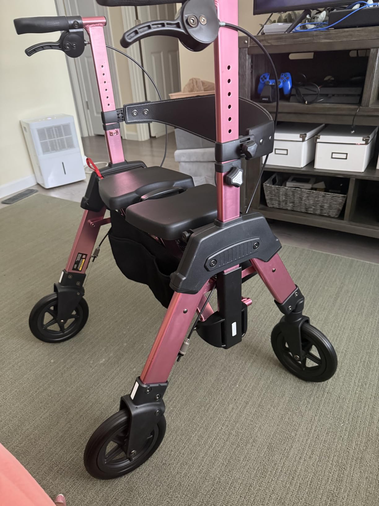 Stander Heavy Duty Wonder Rollator, Heavy Duty Folding Rolling Walker for Adults, Seniors, 450-pound Weight Capacity, Large 8-inch Wheels, Locking Brakes, Wide Seat with Backrest, Regal Rose customer photo 2