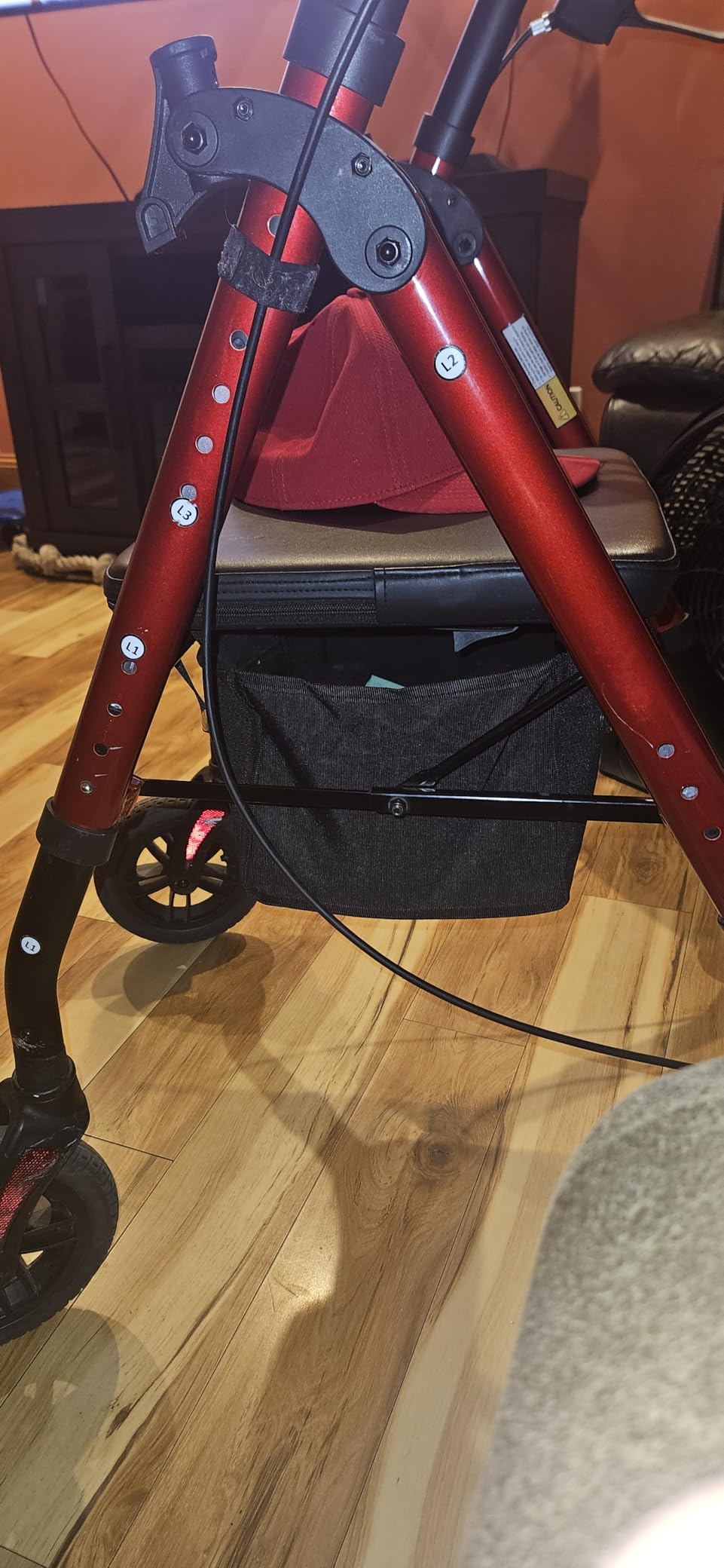 Under Seat Rollator Bag, Large Size Rollator Basket, Under Seat Bag or Tote for Four Wheel Rollator, Walker Underseat Replacement Medical Basket (Black-S) customer photo 1