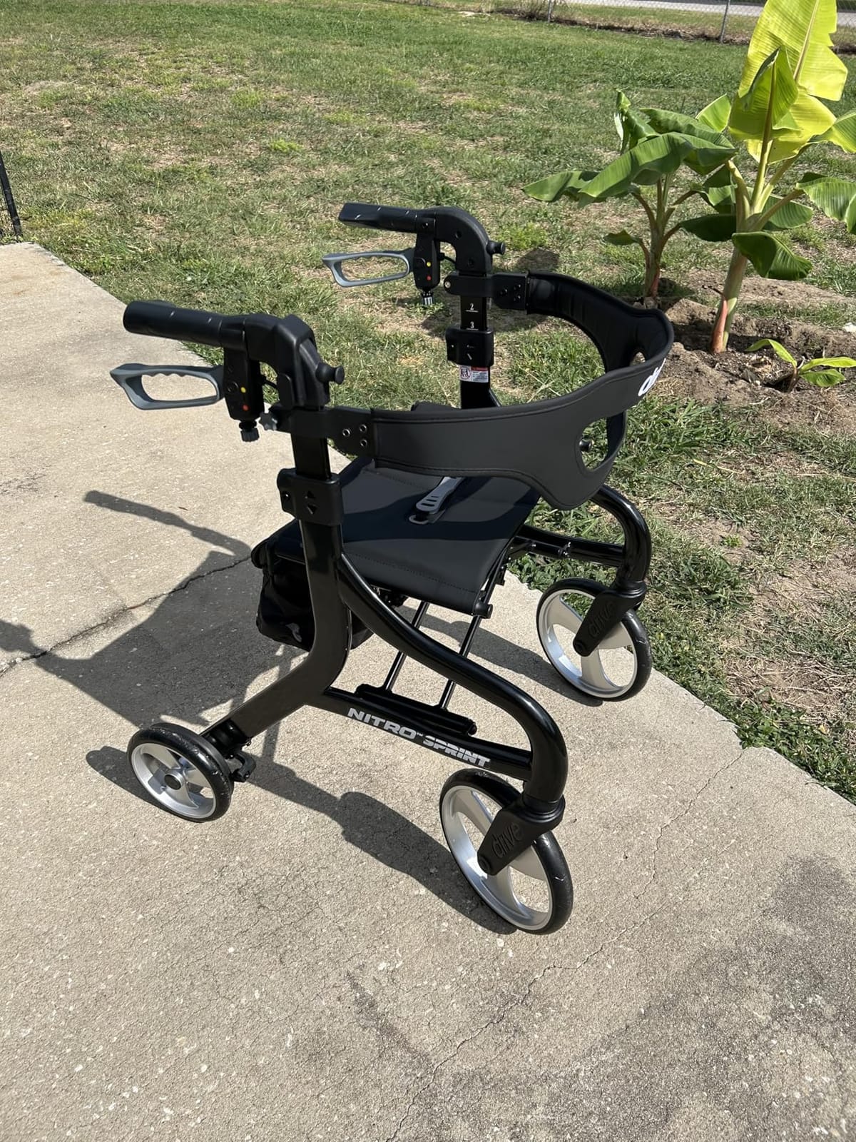 Drive Medical Nitro Sprint Rollator Walker with Seat, Tall Height, Blue customer photo 2