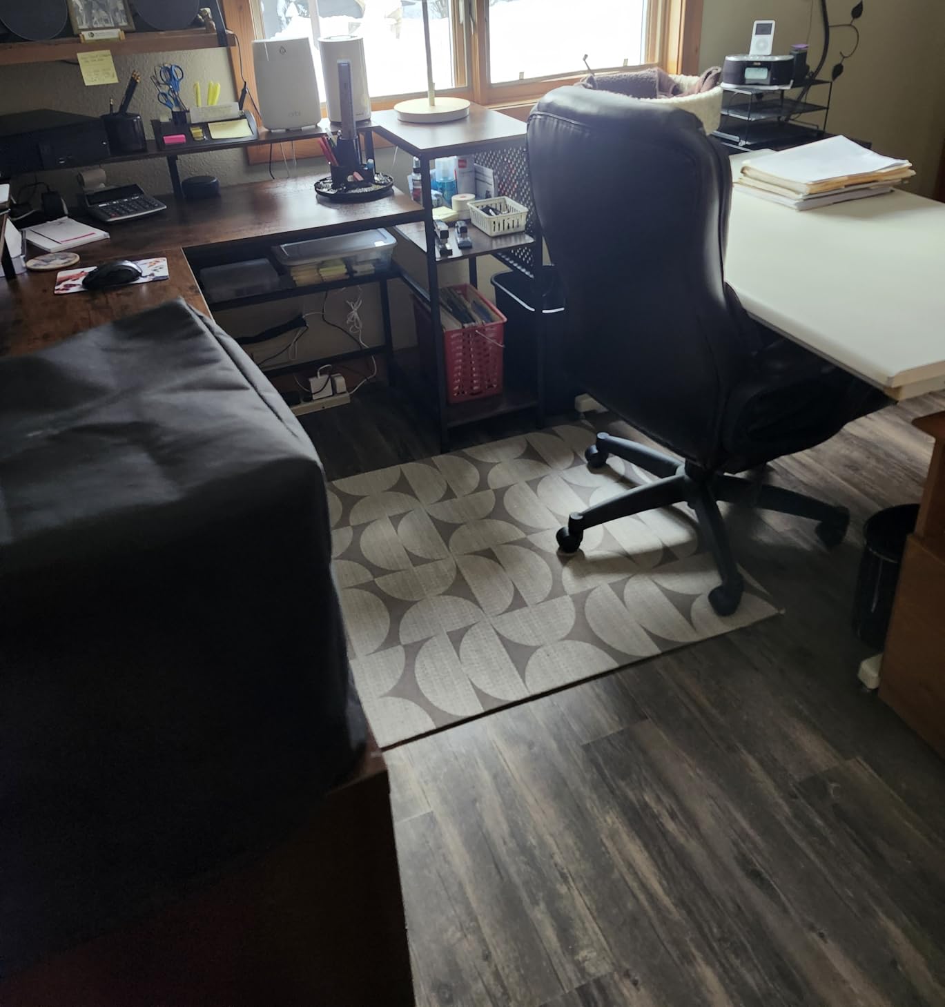 SEDETA L Shaped Gaming Desk, Reversible Computer Desk, Gaming Desk with Power Outlets & LED Strip, Monitor Shelf, Keyboard Tray, Pegboard and Storage Shelves for Home Office, Black customer photo 2