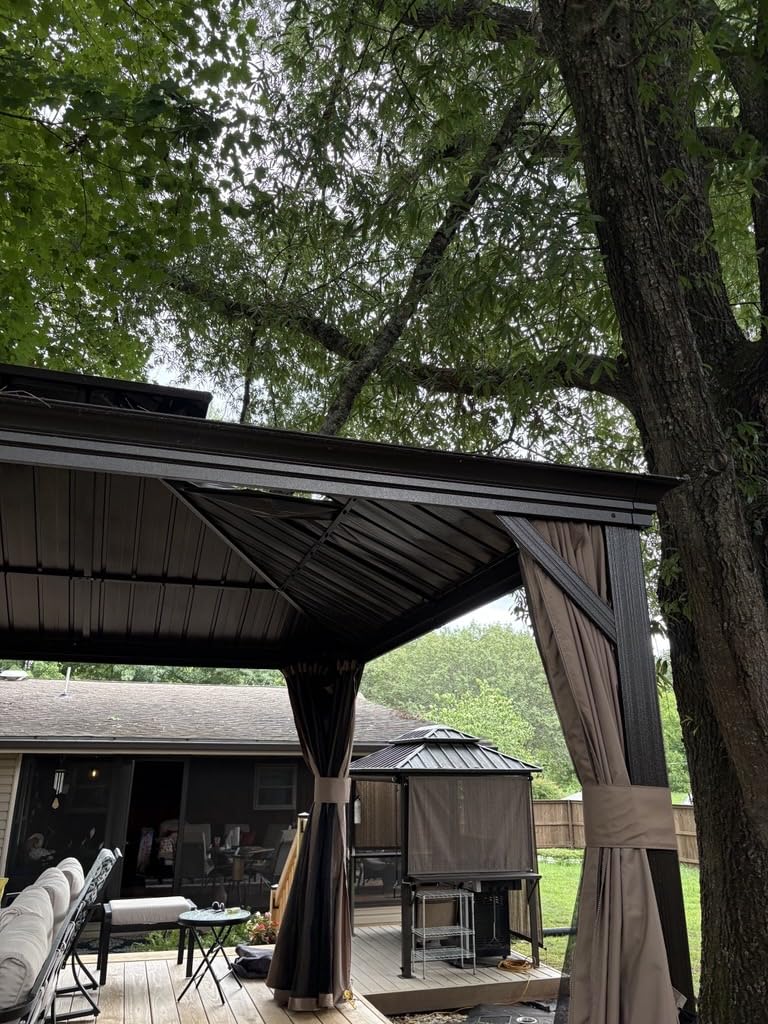 Domi 12'X12' Gazebo with Double Roof Steel, Heavy Duty Outdoor Patio Gazebo customer photo 2