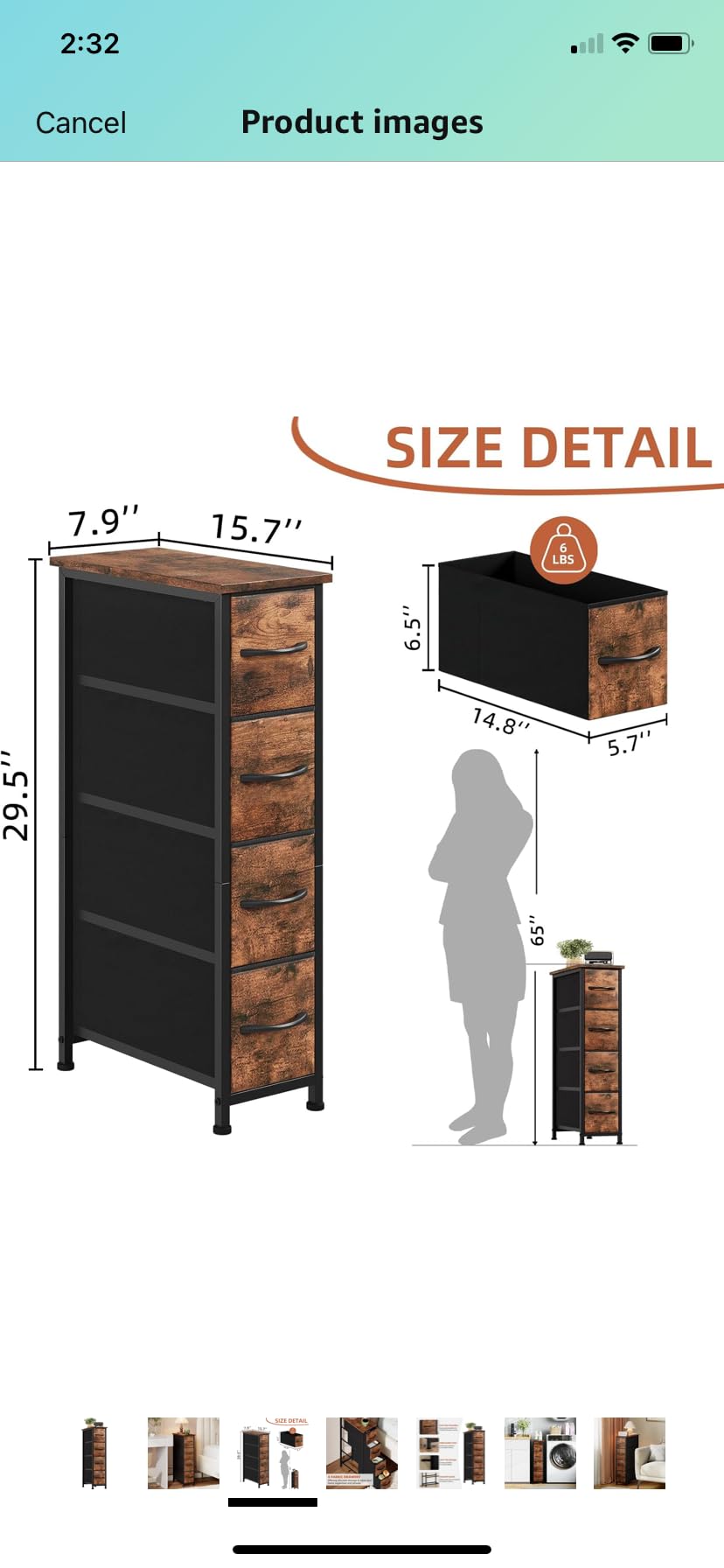 Somdot Small Dresser for Bedroom, 3 Drawer Storage Cabinet, White customer photo 1