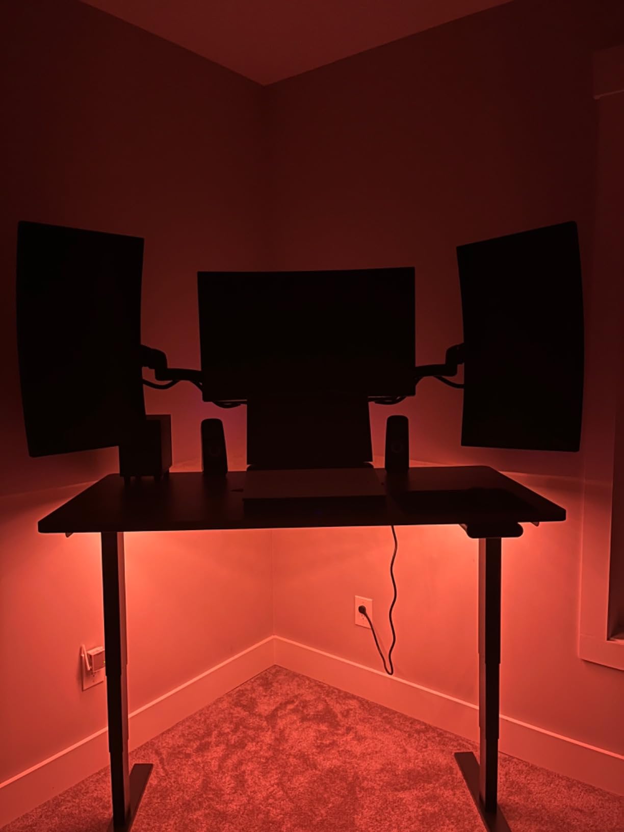 FLEXISPOT E6 3-Stage Dual Motor Electric Standing Desk 55 x 28 Sit Stand Up Desk, Holds 220 lbs, Adjustable Height w/Memory Presets, One-Piece Special Walnut Desktop & Black Frame, Ships in 2 Boxes customer photo 2