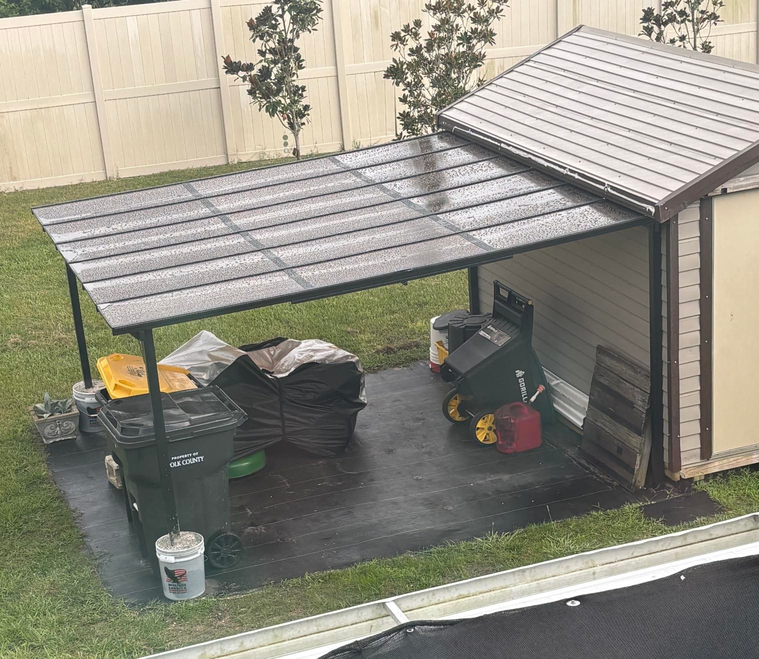 AECOJOY 10' x 8' Gazebo for Patio, Small Wall-Mounted Lean to Gazebo Pergola with Roof (80 Sq.Ft Shaded) on Clearance, Hard Top Heavy Duty Awnings for Decks, Backyard and More customer photo 2