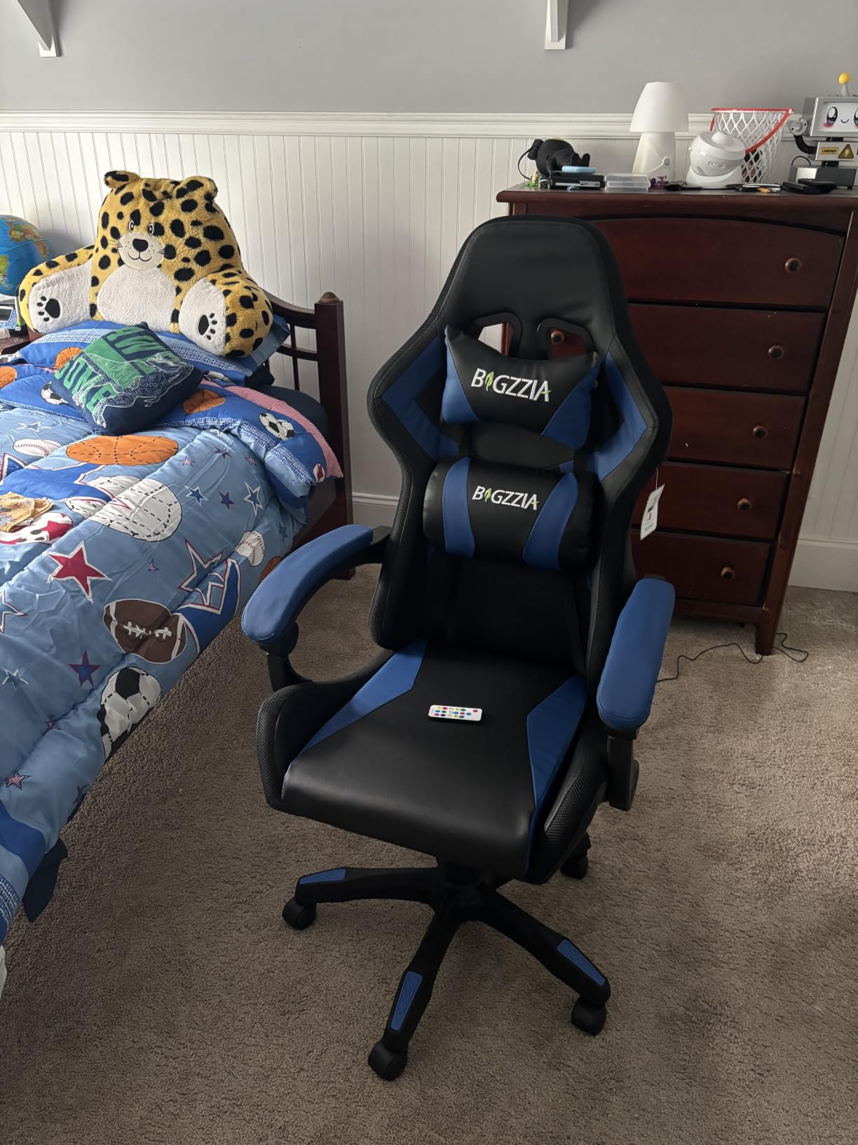 Bigzzia Gaming Chair with RGB LED Lights for Kids & Adults(Black/Blue) customer photo 1