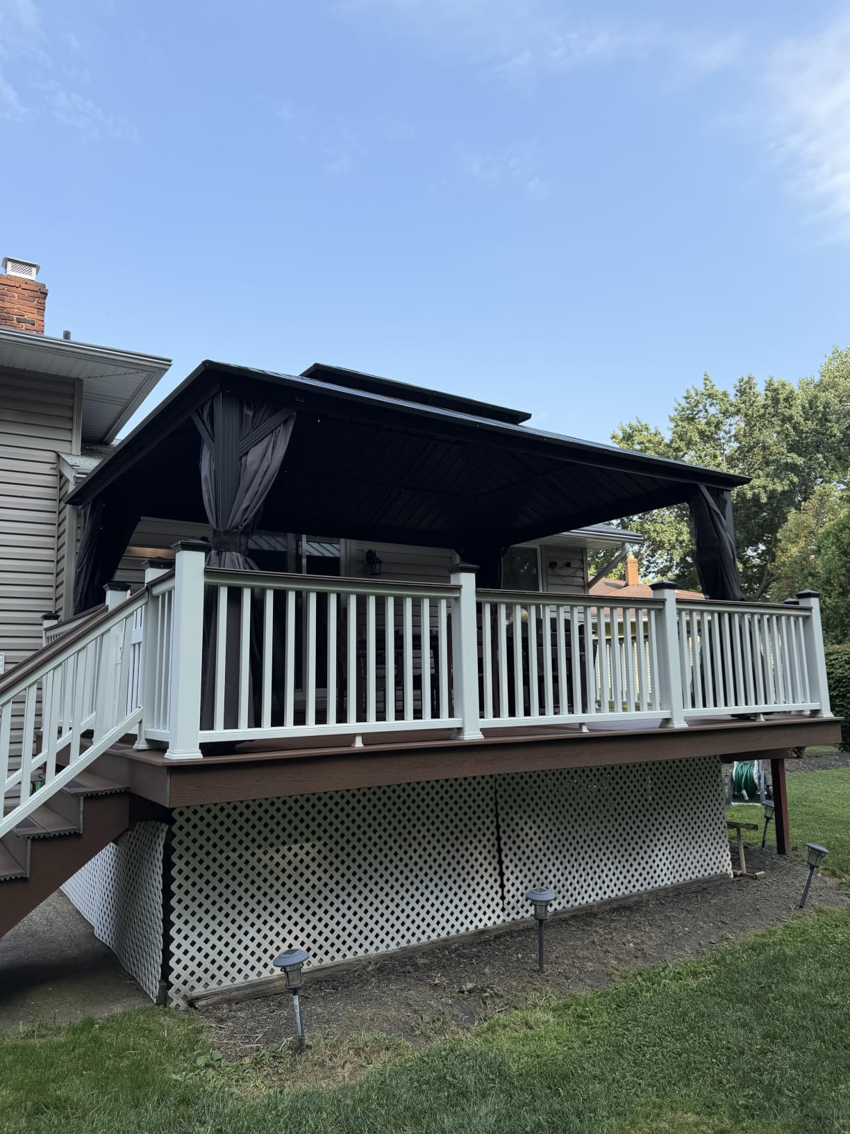 PURPLE LEAF Patio Hardtop Gazebo 12' x 16' Aluminum with Double Roof, Grey customer photo 1