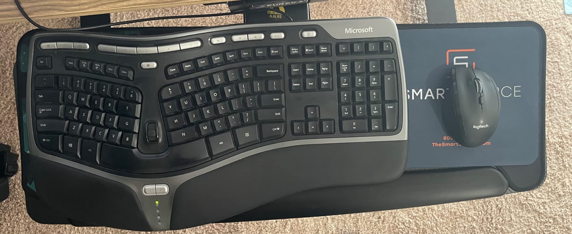 EUREKA ERGONOMIC Adjustable Keyboard Tray Under Desk, 28x11 Inch Large Slide Out Keyboard & Mouse Platform Tray, Wooden Pull Out Computer Keyboard Drawer for Typing Home Office Desk, Black customer photo 1