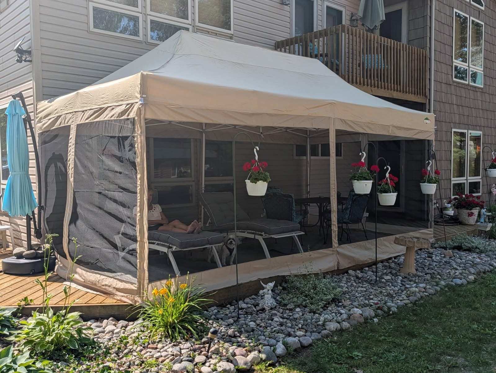 COBIZI 10x15 Heavy Duty Pop Up Canopy Tent with Mosquito Netting Sidewalls customer photo 1