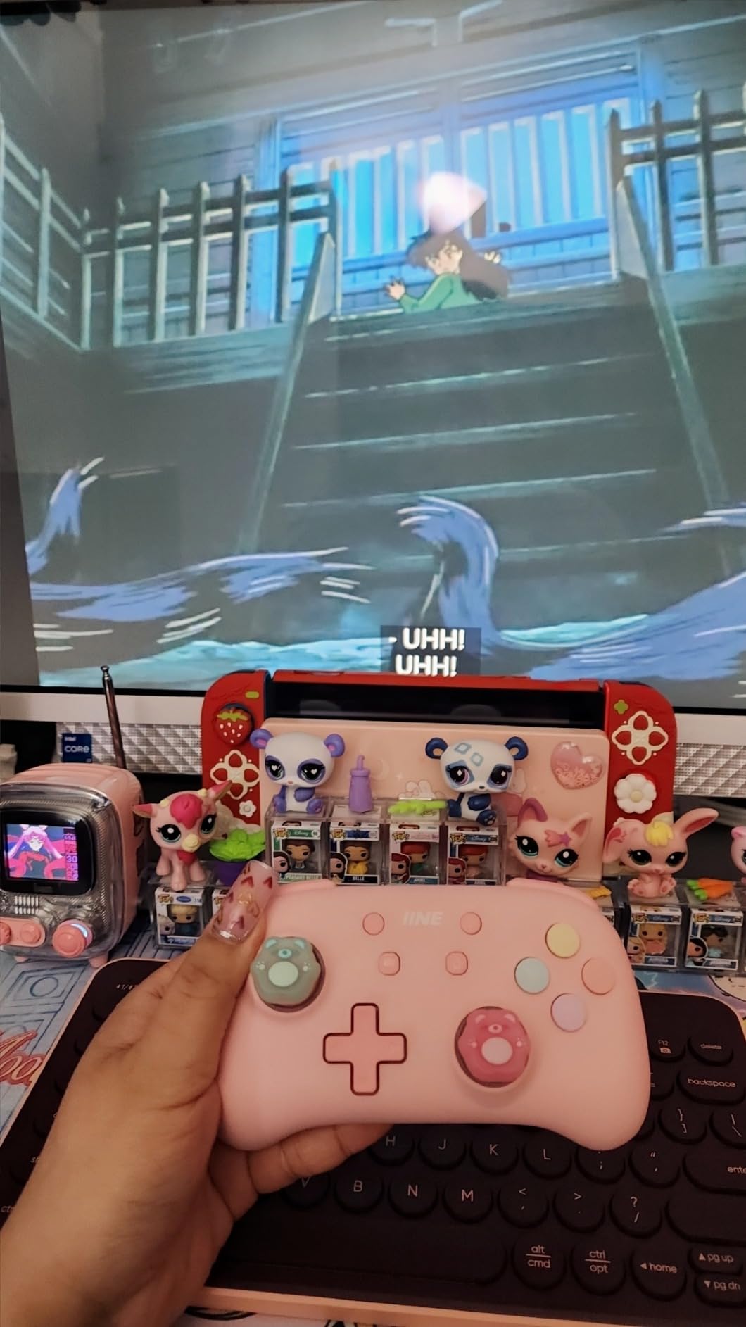 IINE Wireless Controller for Switch/PC/Android/IOS, Cute Gamepad with RGB Lights, Mini Pro Controller with Turbo/Macro/NFC Amiibo/Motion Sensor/Wake-Up/Rumble (Purple) customer photo 2
