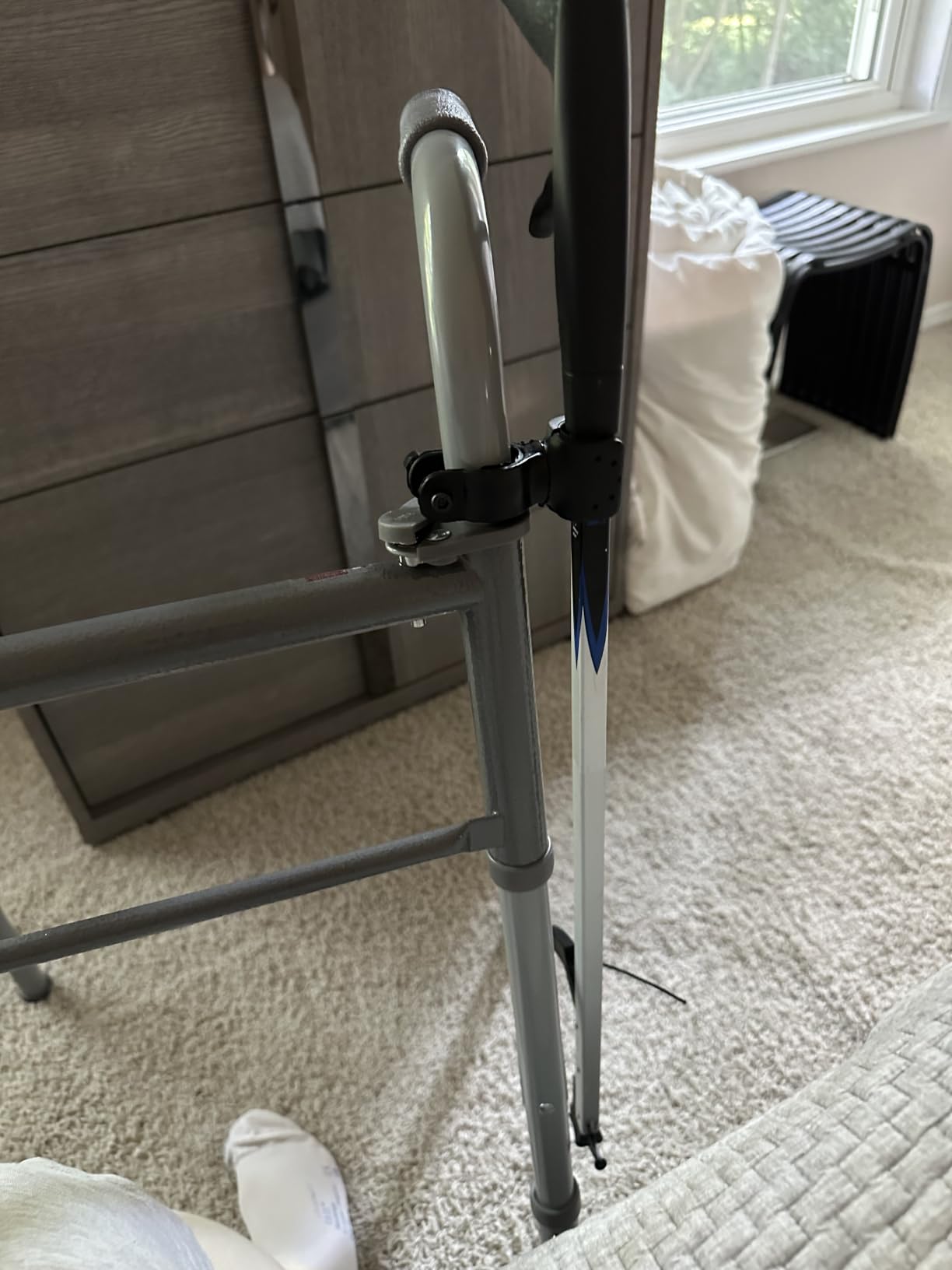 2PCS Cane Holder for Walker,Walking Stick Holders,Universal Walking Stick Holder for Wheelchair,Durable Cane Holder Walking Stick Holder Accessories for Wheelchairs Electric Scooters Elderly Walkers customer photo 1