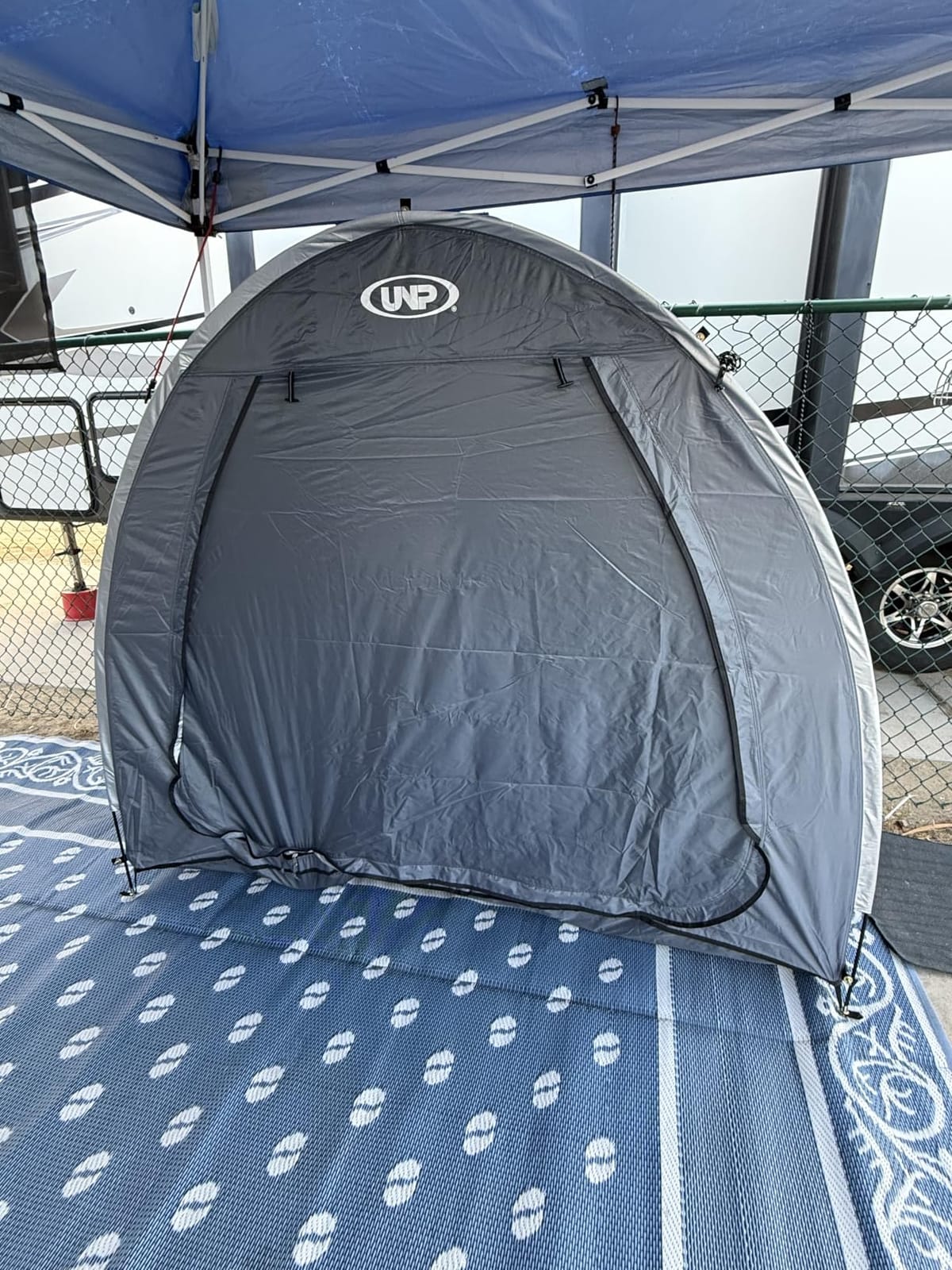 UNP Bike Storage Shed Tent, Waterproof Bike Storage Tent for 1/2/3/4 Bikes customer photo 1