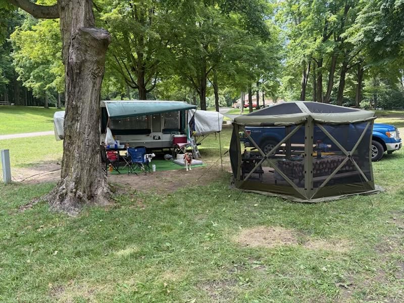 VEVOR 12x12ft Pop Up Gazebo Tent with Mosquito Netting, 6 Removable Wind Panels & 2 Mesh Windows, Outdoor Canopy Shelter for Patio, Army Green customer photo 2