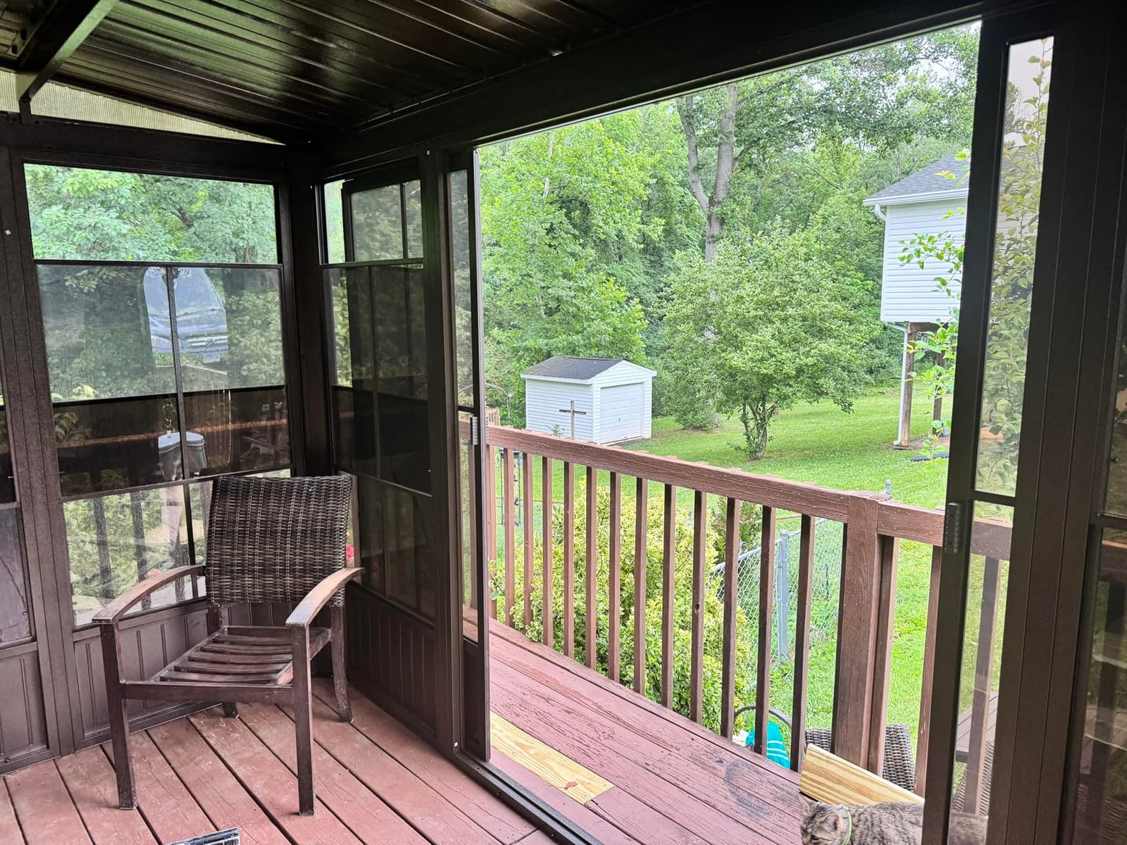 Domi 12x20FT Lean to Gazebo, Outdoor Hardtop Wall Mounted Gazebo with Sloping Galvanized Steel Roof, Aluminum Frame Mounted Pavilion with Netting and Curtain Included for Deck, Porch, Backyard customer photo 2