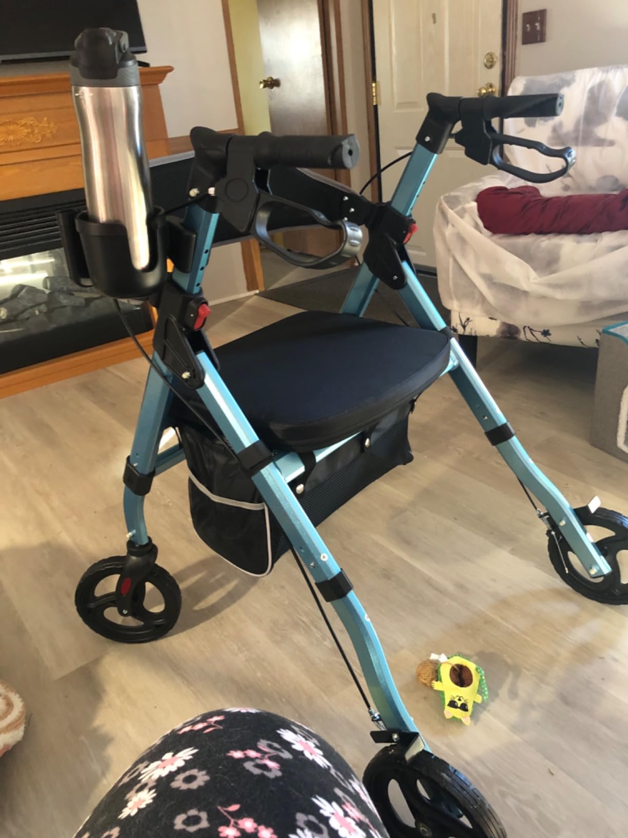 BlessReach Foldable Heavy-Duty Rollator Walkers with Seat for Seniors,Black customer photo 1
