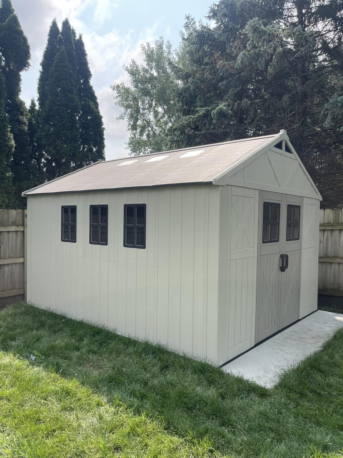 Patiowell 10x10 FT Resin Outdoor Storage Shed with Floor, Beige customer photo 1