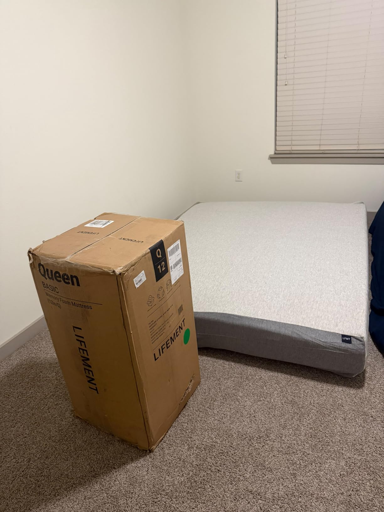 LIFEMENT Queen Mattress, 6 Inch Queen Size Mattress, Basic Graphite Cooling Memory Foam Mattress in a Box, Pressure Relief with Medium Firm Support, CertiPUR-US Certified, 80''L x 60''W customer photo 1