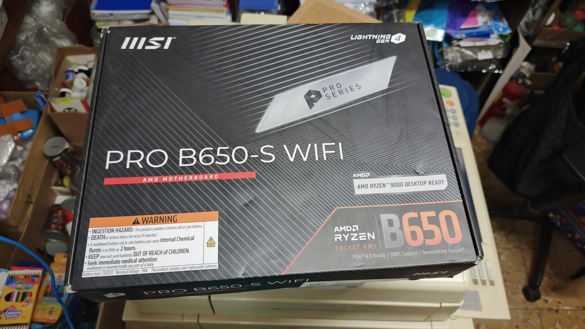 MSI PRO B650-S WiFi V1 Motherboard, ATX - Supports AMD Ryzen 9000/8000 / 7000 Series Processors, AM5 - DDR5 Memory Boost 6000+MHz/OC, 2 x PCIe 4.0 x16, 2 x M.2 Gen4, Wi-Fi 6E customer photo 2