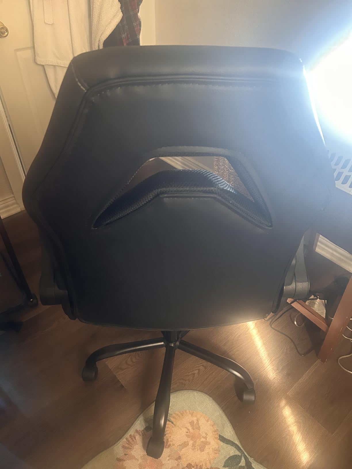 Sweetcrispy Computer Desk Chair, Lumbar Support Video Game Chair PU Leather customer photo 2