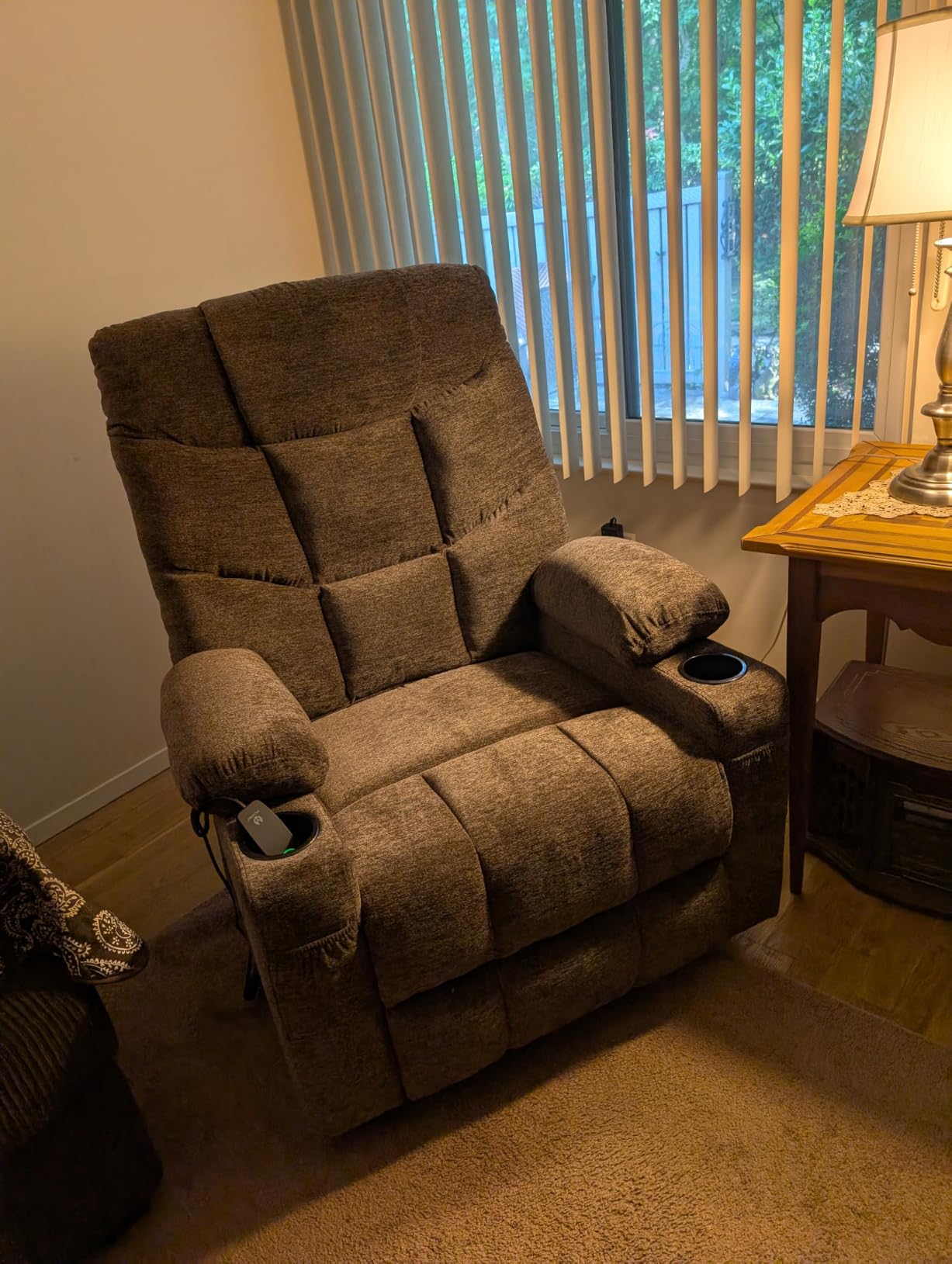 MCombo Power Lift Recliner for Elderly, Fabric R7399 (Brown, Large-Wide) customer photo 2