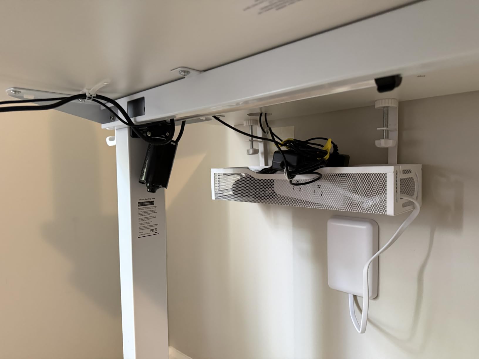 Under Desk Cable Management Tray, No Drill Mesh Cable Tray Cord Organizer customer photo 1