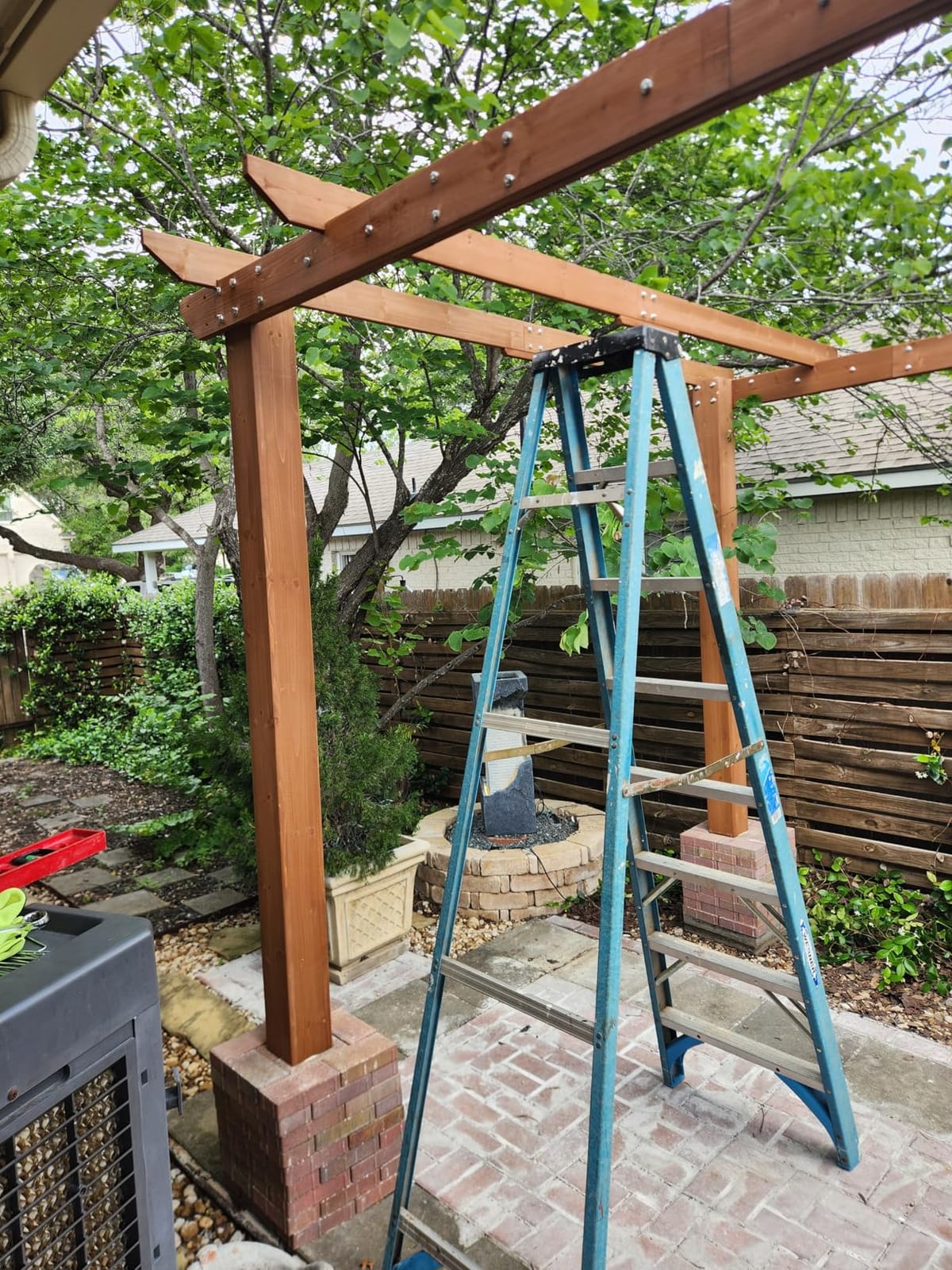 MUPATER 12x16 FT All Cedar Wood Wooden Pergola, Pergola Kit with Stakes, Quality Wood Supported Structure, Snow and Wind Supported, Outdoor Garden Shelter with Cedar Framed for Backyard, Deck, Lawn customer photo 1