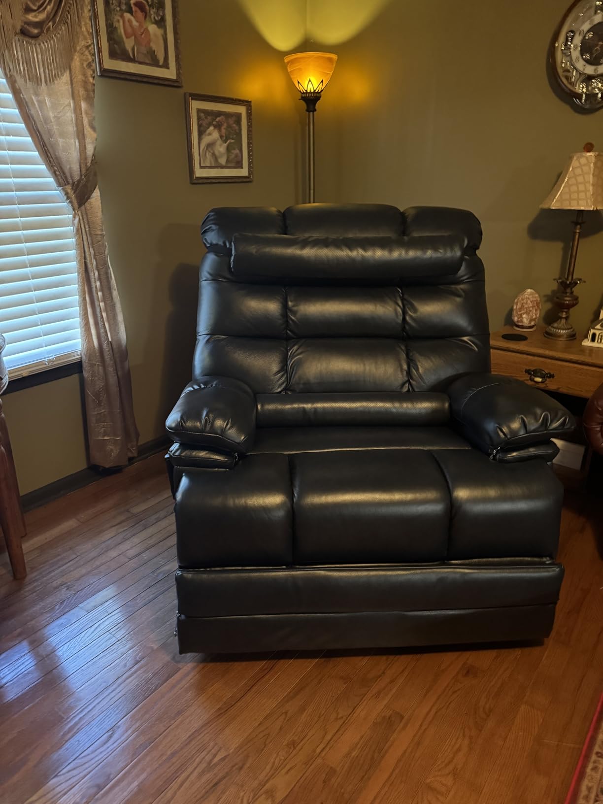 DYNOX 9505L Big & Tall Power Lift Recliner, Extended Footrest, Brown customer photo 2