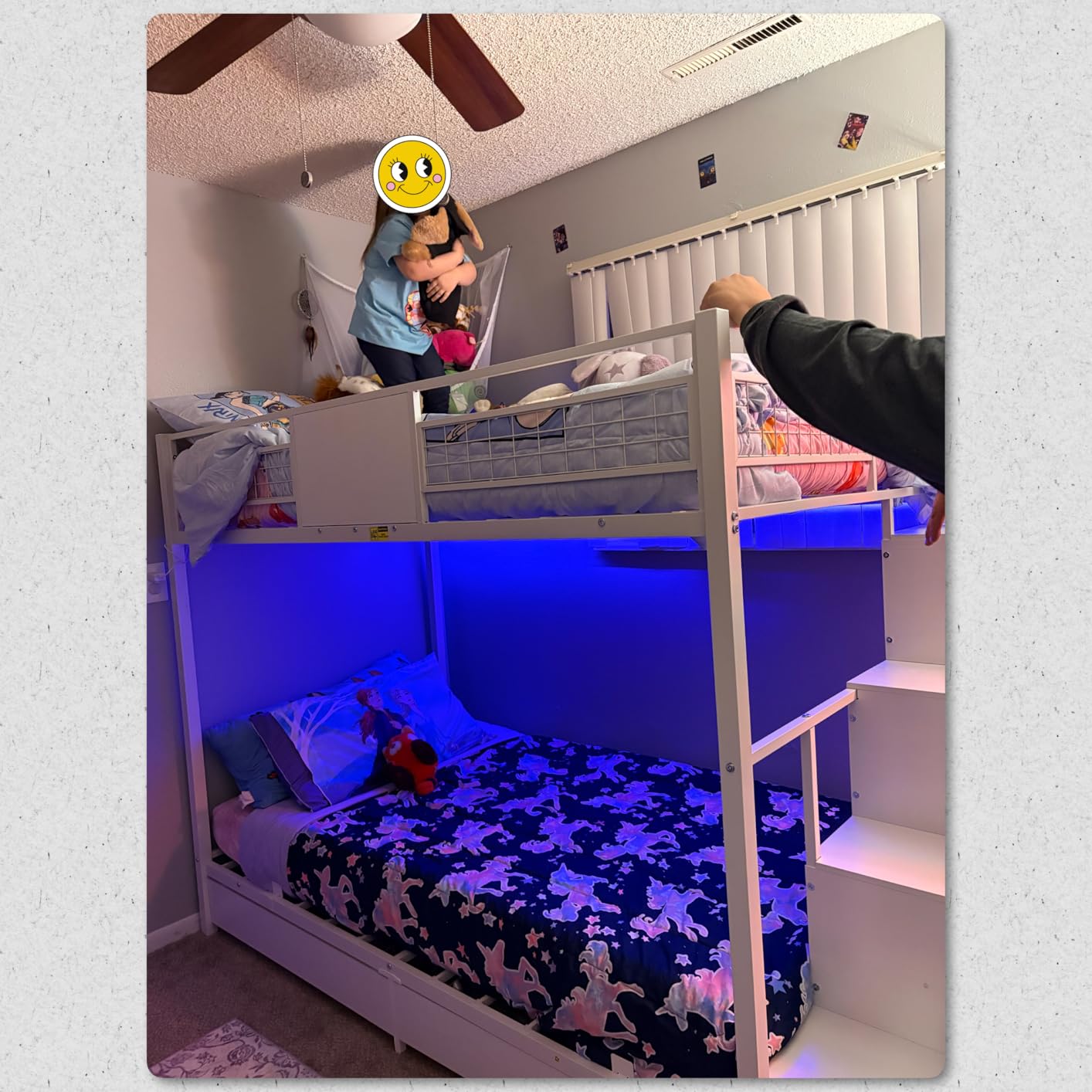 BTHFST Bunk Bed Twin Over Twin with Stairs, Storage Drawers and LED Lights customer photo 1
