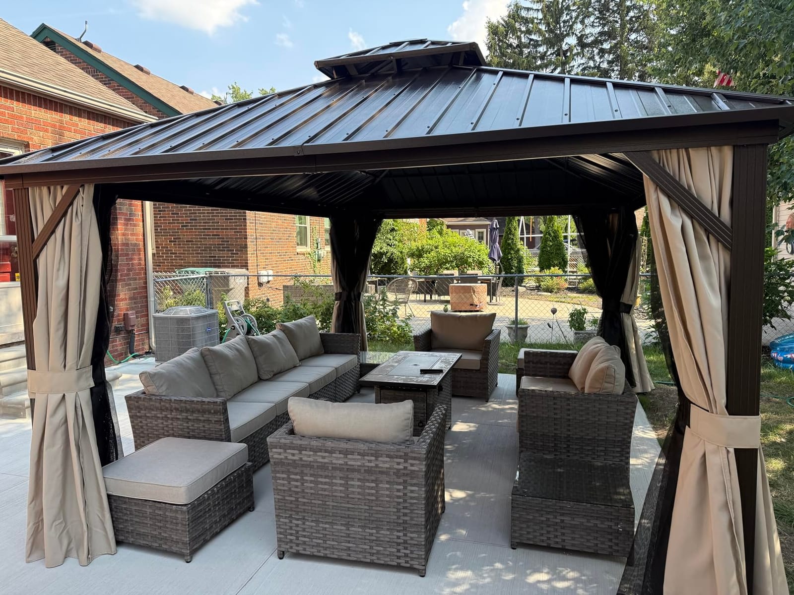 PURPLE LEAF Outdoor Hardtop Gazebo 12' X 16' Solarium Double Roof Bronze customer photo 1