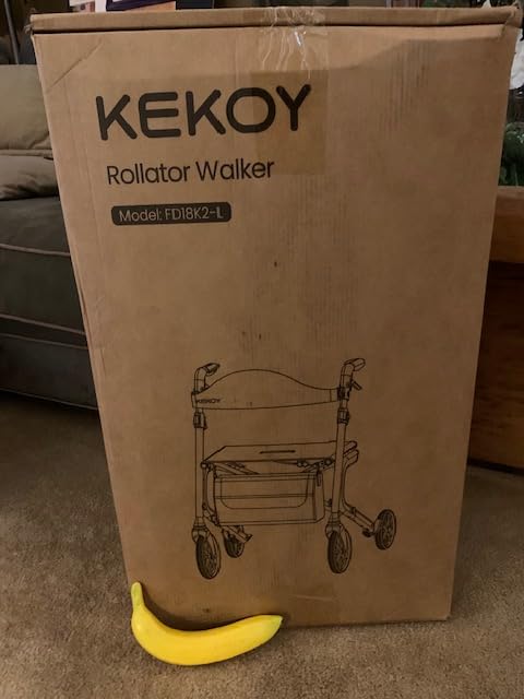 KEKOY Walkers for Seniors with Seat, 500 lbs Bariatric Rollator Walker- Red customer photo 1