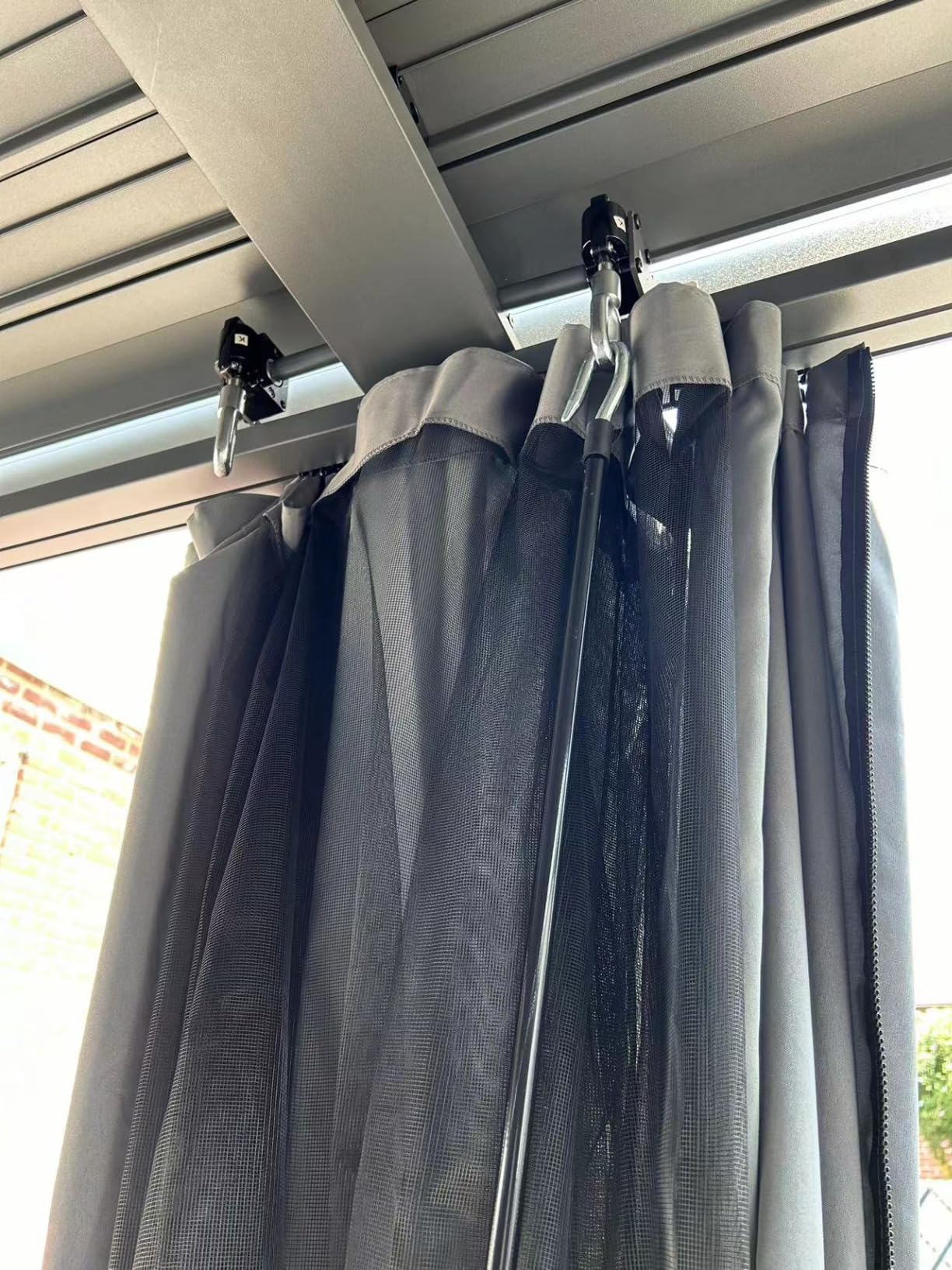 Aoxun Louvered Pergola 12x16 All-Aluminum, Waterproof Curtains and Netting customer photo 1