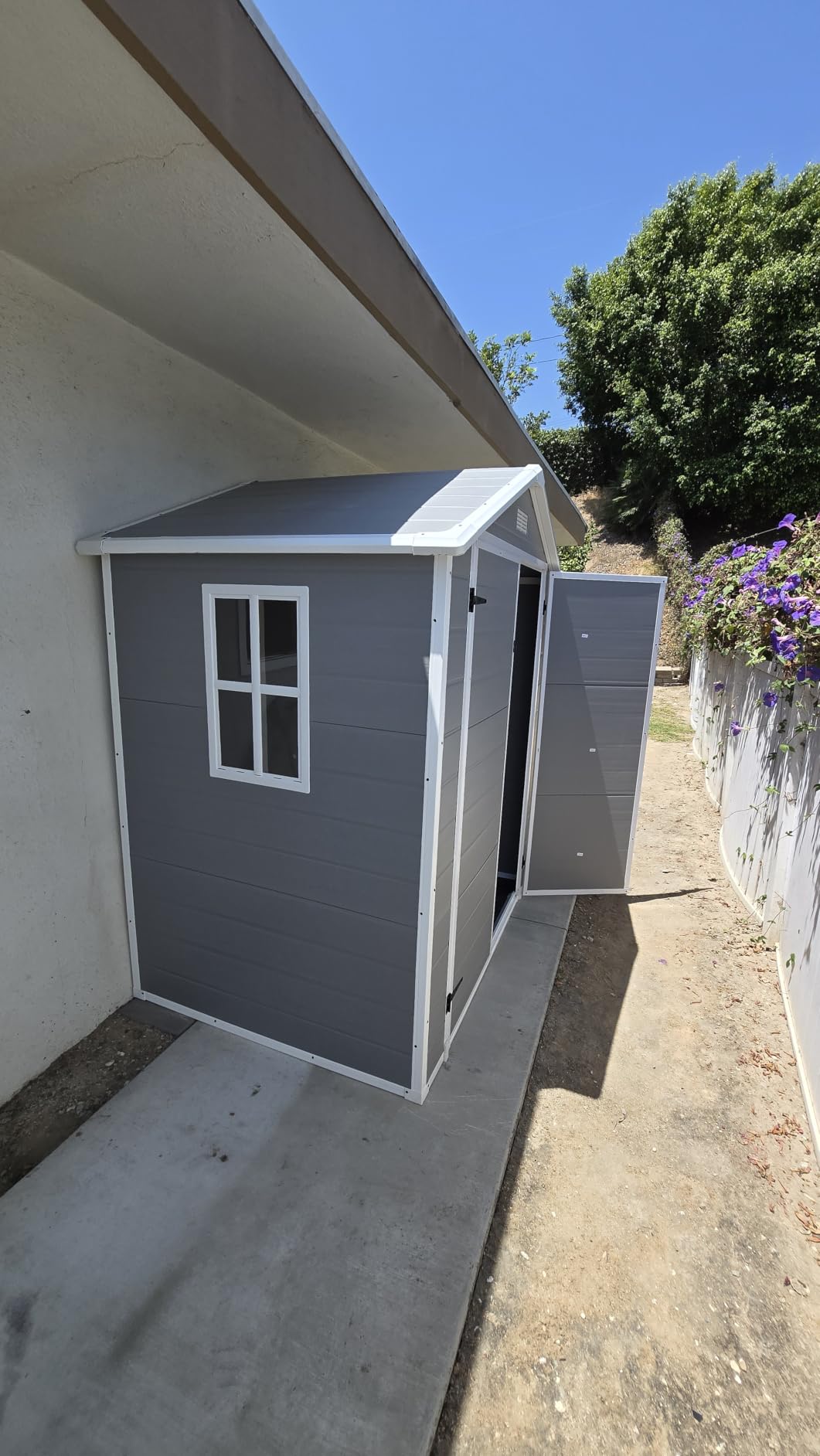 Patiowell 6x4 FT Resin Outdoor Storage Shed with Floor, Light Gray customer photo 2