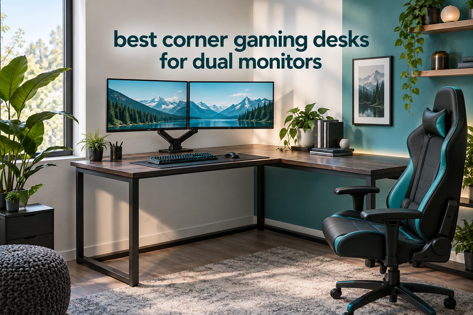 best corner gaming desks for dual monitors
